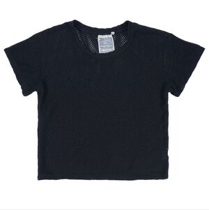 Jungmaven Carmen Mesh Cropped Tee Hemp Organic Cotton Black L